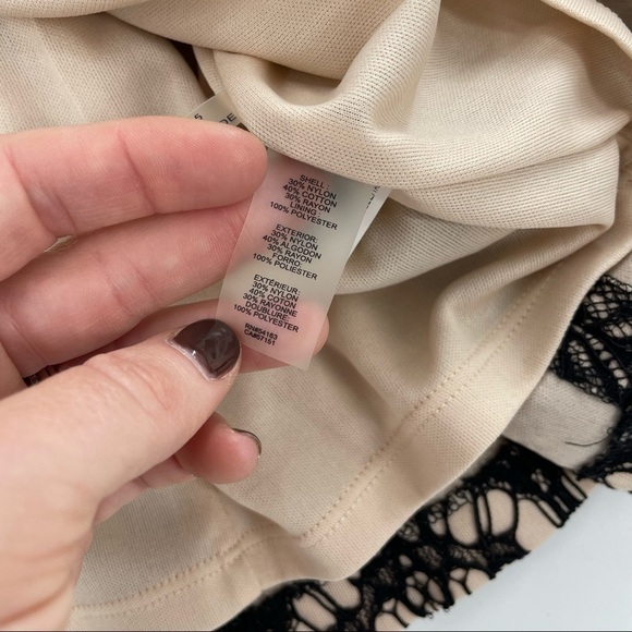 NEW Kensie Black & Nude Lace V Neck Y2K Witchy Cocktail Dress - Picture 7 of 11